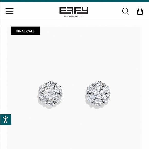 Effy Bouquet 14k White Gold Diamond Earrings - Picture 2 of 3